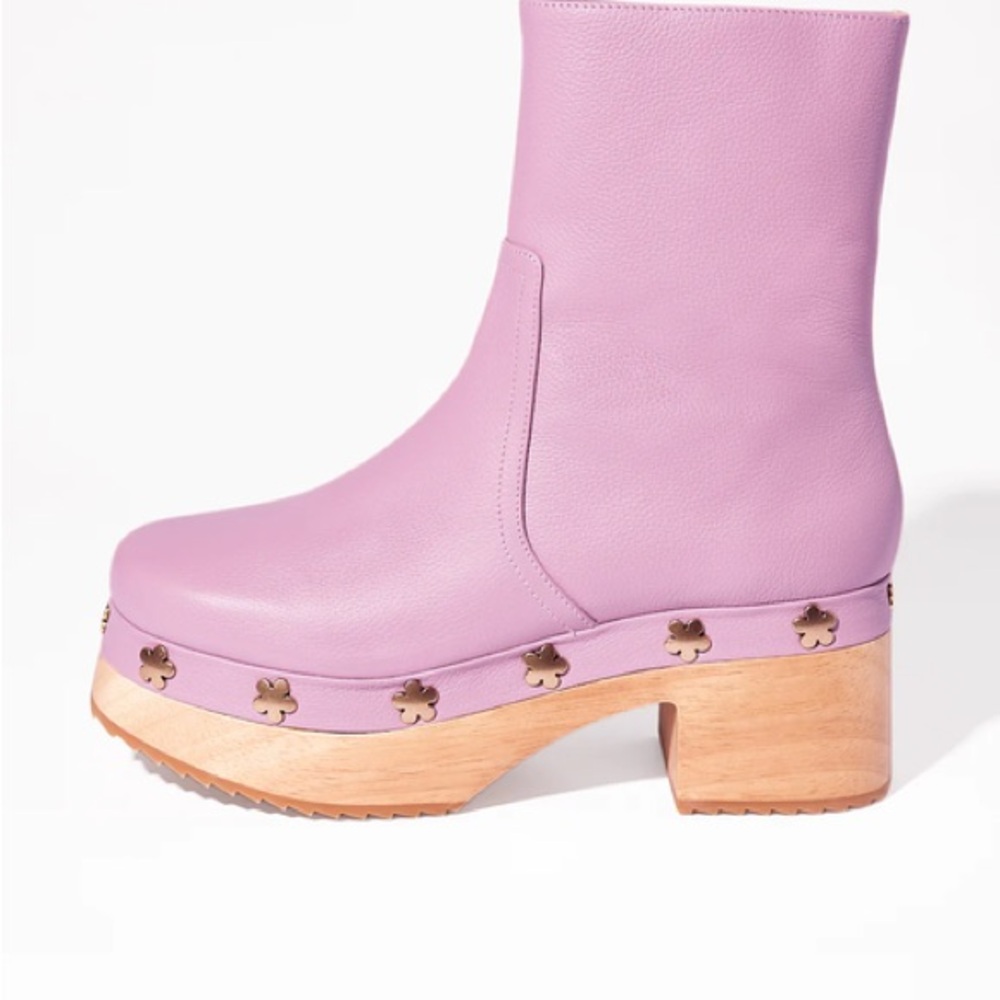 Charlotte Stone Lavender Heeled Boots
